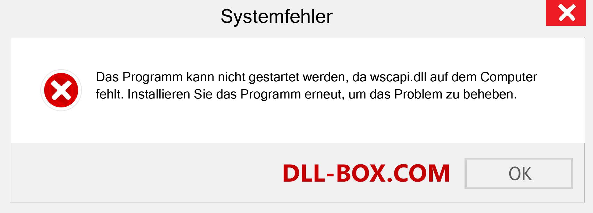 wscapi.dll-Datei fehlt?. Download für Windows 7, 8, 10 - Fix wscapi dll Missing Error unter Windows, Fotos, Bildern