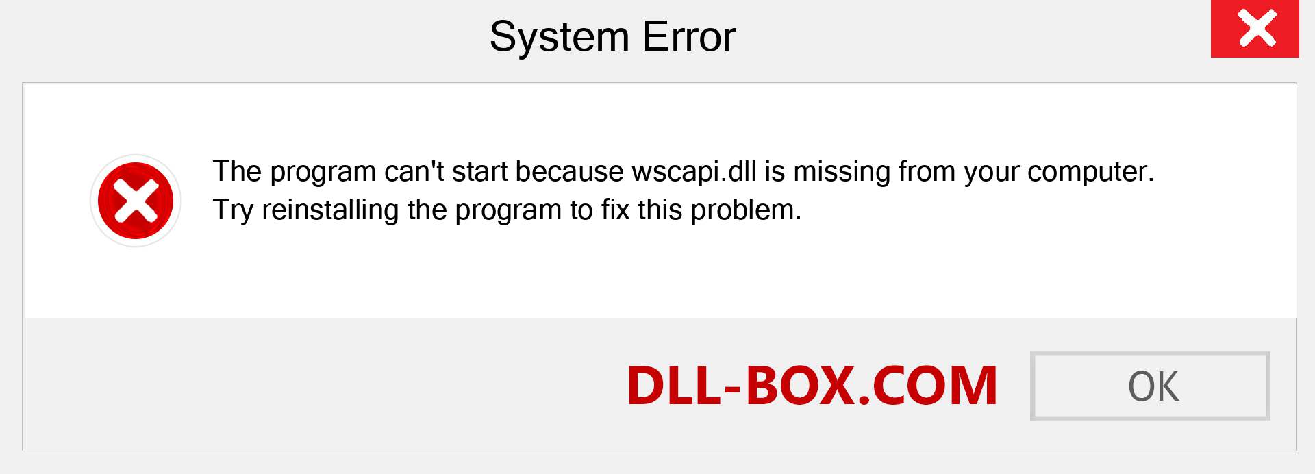  wscapi.dll file is missing?. Download for Windows 7, 8, 10 - Fix  wscapi dll Missing Error on Windows, photos, images