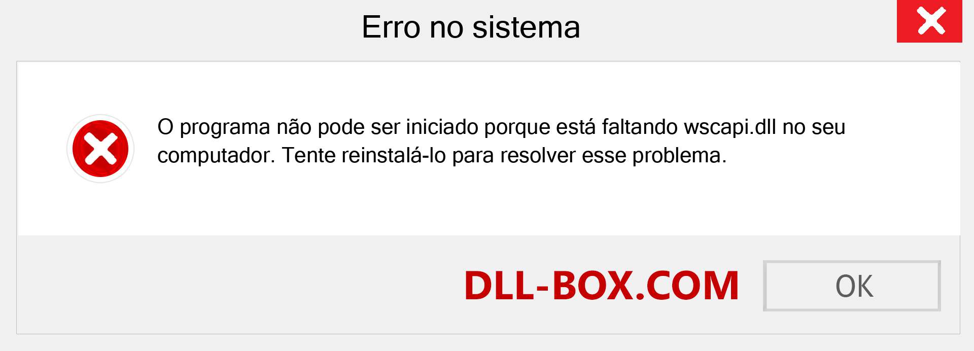 Arquivo wscapi.dll ausente ?. Download para Windows 7, 8, 10 - Correção de erro ausente wscapi dll no Windows, fotos, imagens